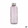 Botella de Agua Quid Velvet Rosa Vidrio 1 L (12 Unidades)