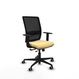 PIQUERAS Y CRESPO Silla de oficina Haches con mecanismo Sincro/Traslack, Crema y Negro
