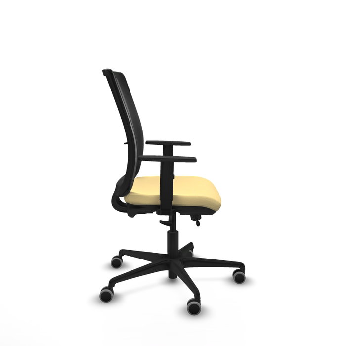 PIQUERAS Y CRESPO Silla de oficina Haches con mecanismo Sincro/Traslack, Crema y Negro