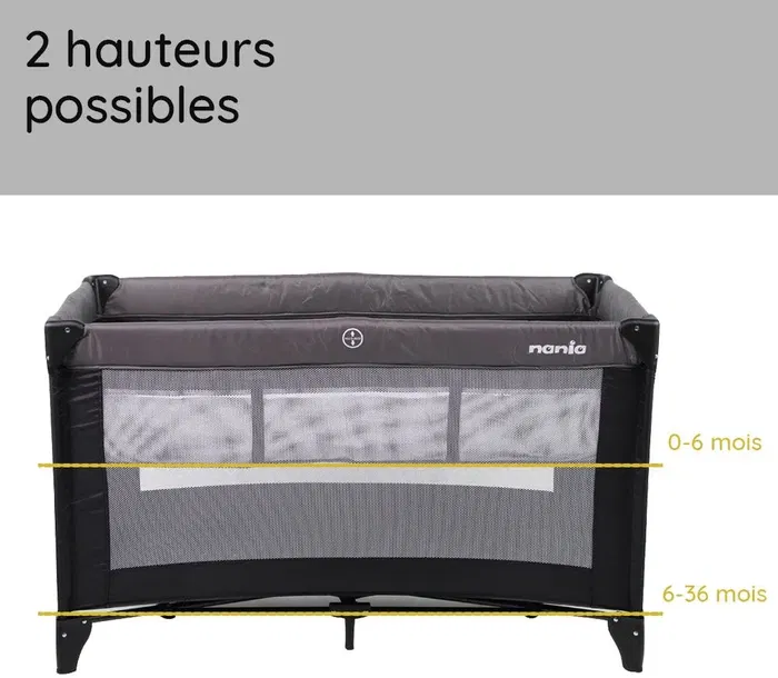 Nania Cuna de Viaje SODA 2 Niveles Cuna de Viaje Fácil de Plegar Soporta hasta 15 kg