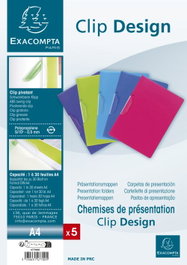 EXACOMPTA Paquete de 25 Carpetas con Clip Giratorio A4 Colores Surtidos