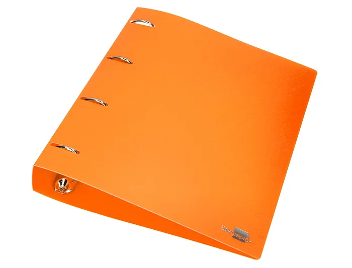Liderpapel Carpeta 4 Anillas 40 mm Polipropileno DIN A4 Naranja Fluor Opaco