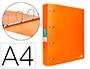Liderpapel Carpeta 4 Anillas 40 mm Polipropileno DIN A4 Naranja Fluor Opaco