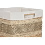 DKD Home Decor Set de 3 Cestas de Seagrass y Tela Natural