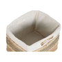 DKD Home Decor Set de 3 Cestas de Seagrass y Tela Natural