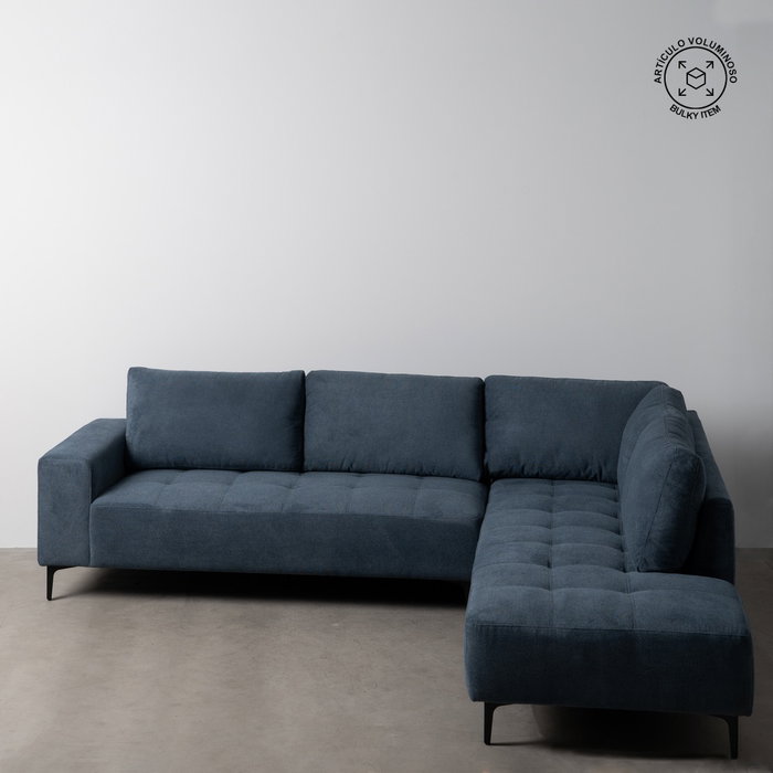 Sofá Chaise Longue Derecha Azul 266 X 222 X 80 cm Sofá Chaise Longue Derecha Azul 266 X 222 X 80 cm