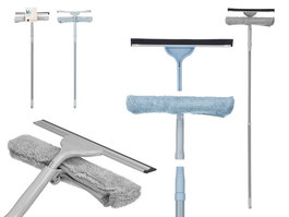 Arte Regal Limpia Cristal Con Paño Palo Ext Surt Azul Gris 90x6x31cm (Ext. 140cm) (Set de 12)