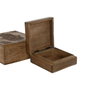 DKD Home Decor Set de 2 Joyeros de Mango Grabado Hamsa Natural