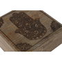 DKD Home Decor Set de 2 Joyeros de Mango Grabado Hamsa Natural