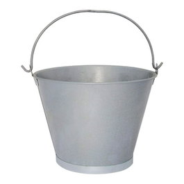 El Zorro Cubo cónico galvanizado con asa lisa 8 litros ø30,5 x 23 cm