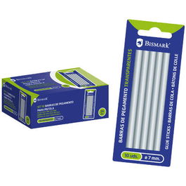 Bismark 327109 Blister 10 Barras de Pegamento Silicona Transparente 7.2 x 100 mm