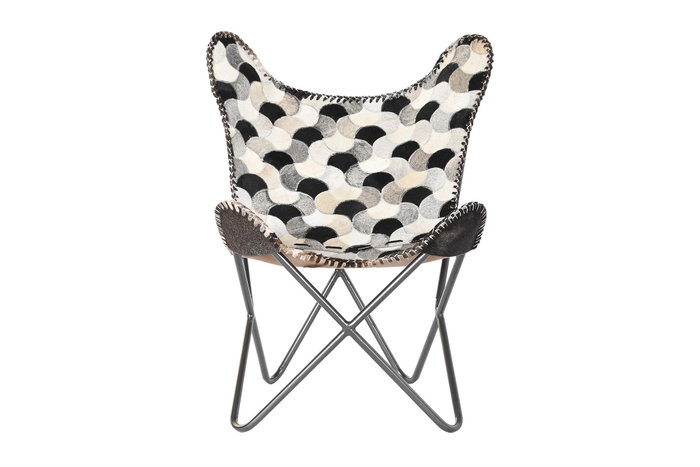 DKD Home Decor Sillón Colonial Marrón Blanco Piel Hierro 70x70x90 cm