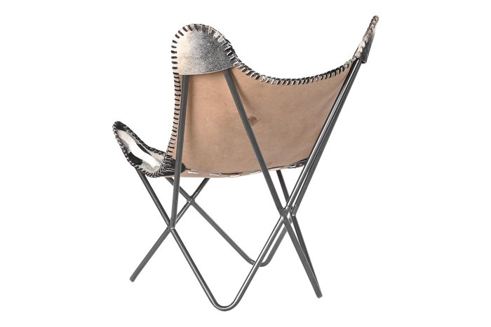 DKD Home Decor Sillón Colonial Marrón Blanco Piel Hierro 70x70x90 cm