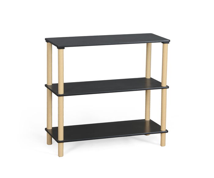 Inde Estantería Madera Rectangular 3 Niveles Negra 9.56 kg