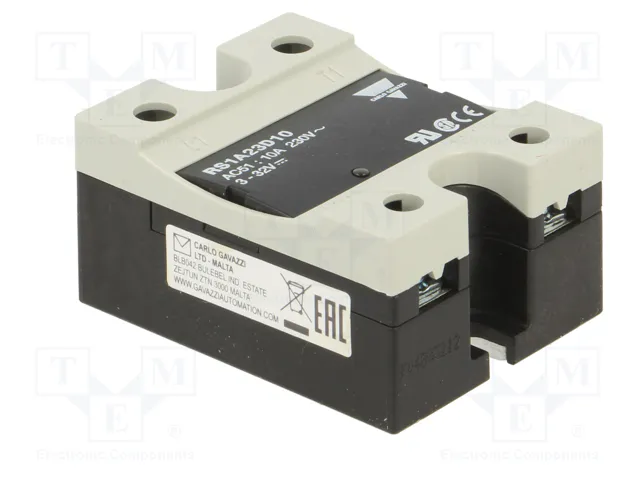 CARLO GAVAZZI RS1A23D10 Relé de semiconductor monofásico 10A 42-265VAC CARLO GAVAZZI RS1A23D10 Relé de semiconductor monofásico 10A 42-265VAC
