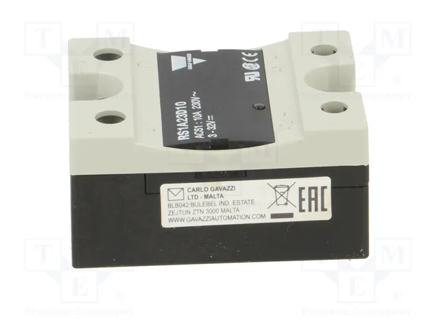 CARLO GAVAZZI RS1A23D10 Relé de semiconductor monofásico 10A 42-265VAC CARLO GAVAZZI RS1A23D10 Relé de semiconductor monofásico 10A 42-265VAC