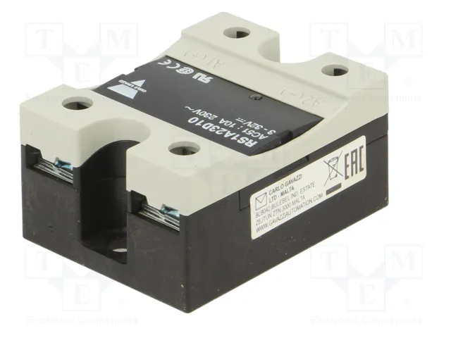 CARLO GAVAZZI RS1A23D10 Relé de semiconductor monofásico 10A 42-265VAC CARLO GAVAZZI RS1A23D10 Relé de semiconductor monofásico 10A 42-265VAC