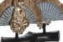 DKD Home Decor Figura Resina y Yute Monje Surtido de 2 Colores
