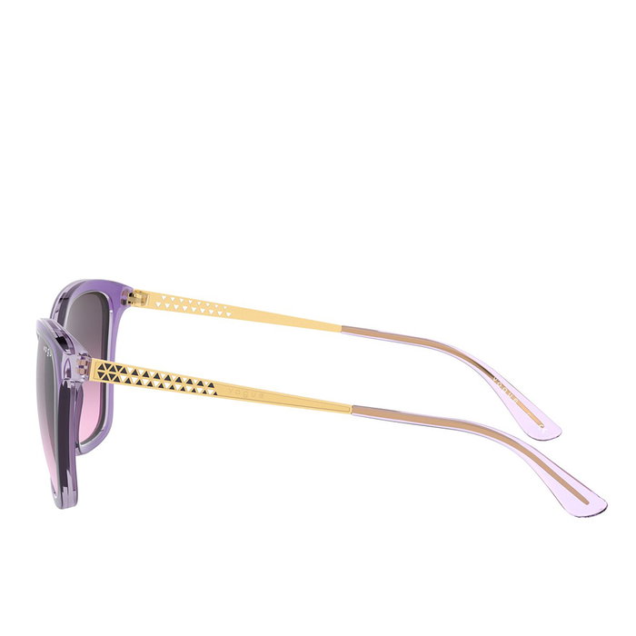 Vogue Eyewear VO5333S 284890 Gafas de Sol de Mujer Cat Eye, Montura Plástica Violeta con Cristales Violet Gradient Grey, 54 mm