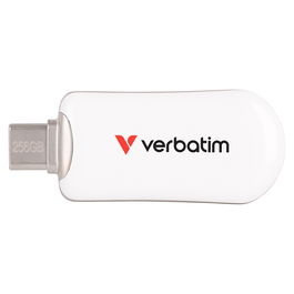 Verbatim Plectra White USB-C Flash Drive 256GB, USB 3.2 Gen 1, 100 MB/s Lectura, Blanco