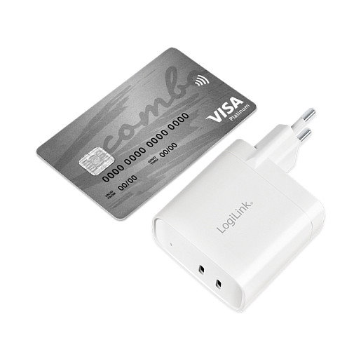 LogiLink Cargador 2xUSB-C 40 W Blanco