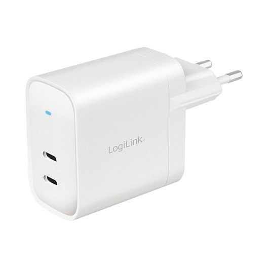 LogiLink Cargador 2xUSB-C 40 W Blanco
