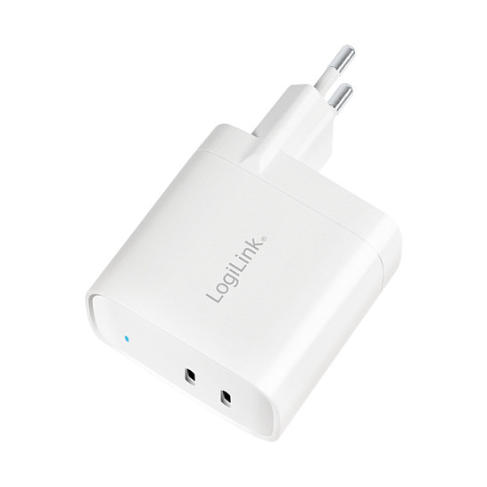 LogiLink Cargador 2xUSB-C 40 W Blanco
