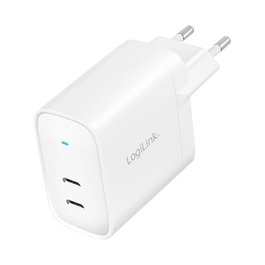 LogiLink Cargador 2xUSB-C 40 W Blanco