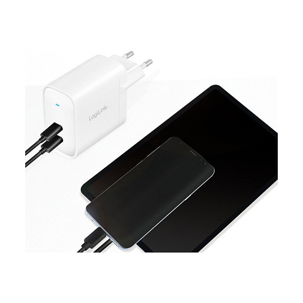 LogiLink Cargador 2xUSB-C 40 W Blanco LogiLink Cargador 2xUSB-C 40 W Blanco