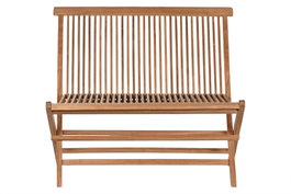 DKD Home Decor Banco Terraza y Jardín Marron Teca Plegable 45 x 90 x 100 cm