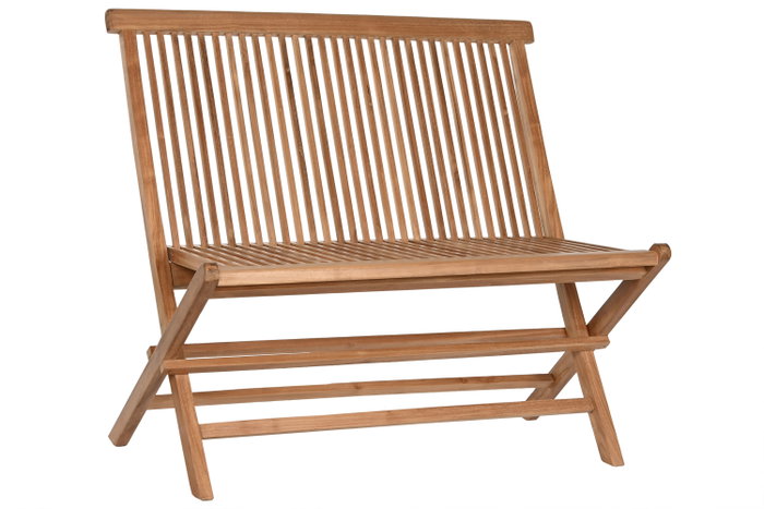 DKD Home Decor Banco Terraza y Jardín Marron Teca Plegable 45 x 90 x 100 cm