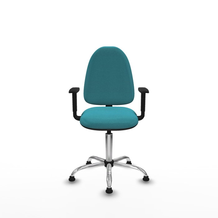 PIQUERAS Y CRESPO Silla de oficina Aýna Turquesa con Brazos 1D y Base Cromada