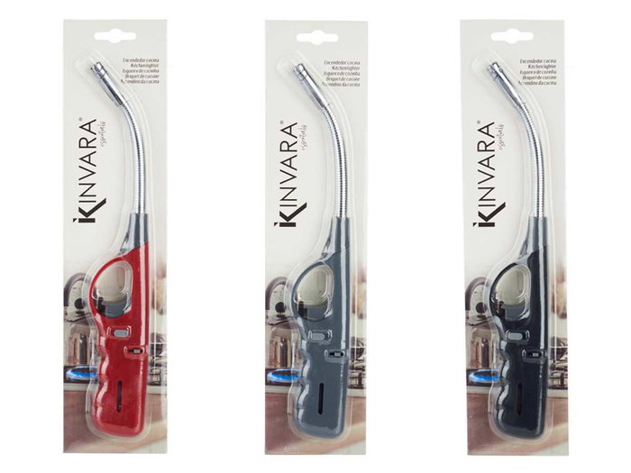 Kinvara Encendedor Flexible Surtidos Negro Gris Rojo 28x2x4.5cm (Set de 48)