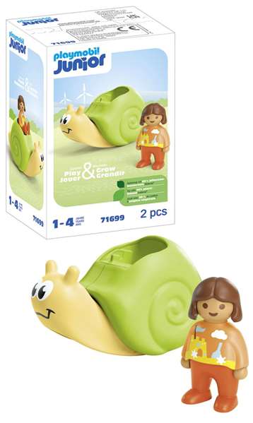 Playmobil Caracol con Figura Junior, Balancín con Sonajero, Edad Mínima 1 Año