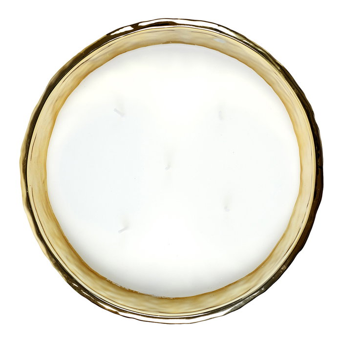 Home Deco Factory Vela Perfumada Bougie 5 Mechas Ámbar Oro Recipiente Martillado 21cm