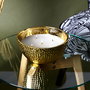 Home Deco Factory Vela Perfumada Bougie 5 Mechas Ámbar Oro Recipiente Martillado 21cm
