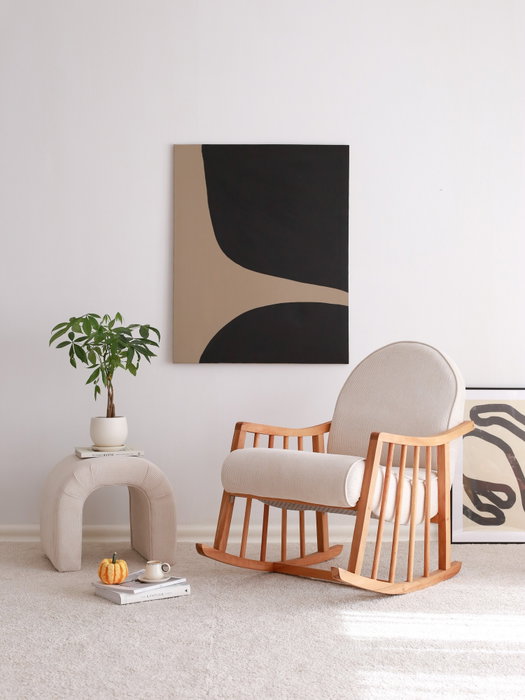 Atelier Del Sofa Silla Alada Terciopelo de Corduroy Blanco, Asiento Comodo para Salon o Dormitorio, 80x68x93 cm