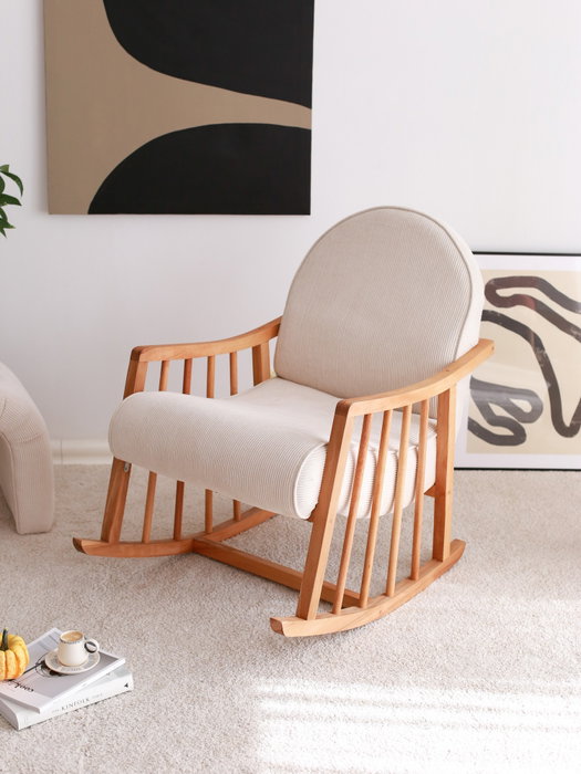 Atelier Del Sofa Silla Alada Terciopelo de Corduroy Blanco, Asiento Comodo para Salon o Dormitorio, 80x68x93 cm