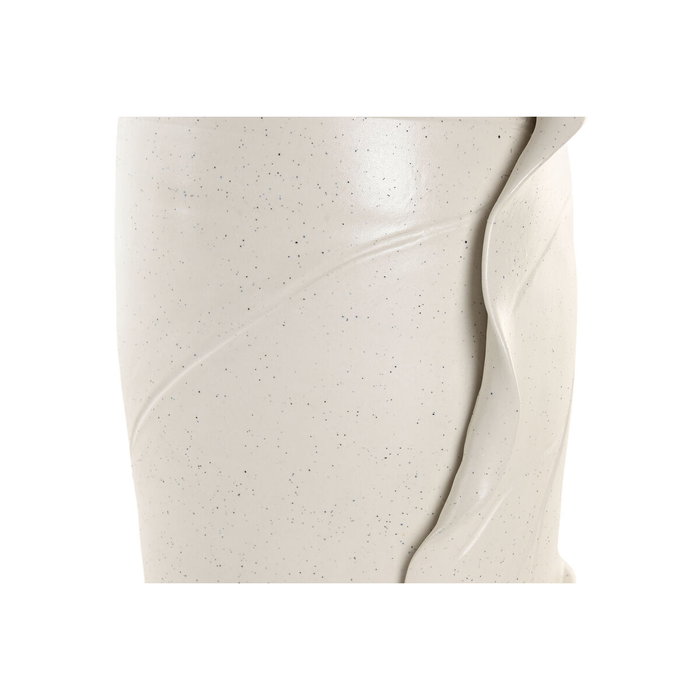 DKD Home Decor Jarrón de Cerámica Hoja Artesanal Blanco