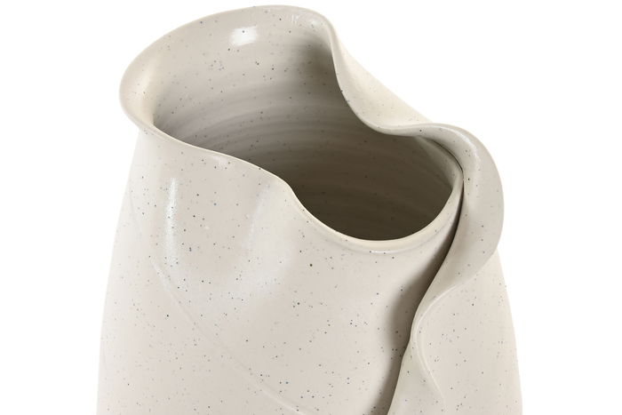 DKD Home Decor Jarrón Blanco Cerámica 21 x 40 x 21 cm Hoja DKD Home Decor Jarrón Blanco Cerámica 21 x 40 x 21 cm Hoja