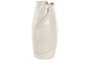 DKD Home Decor Jarrón de Cerámica Hoja Artesanal Blanco