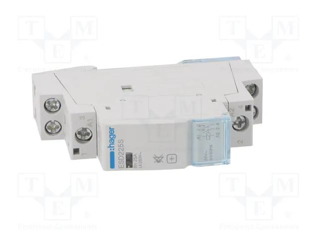 HAGER ESD225S Contactor 2-polar 25A 24VAC NA x2