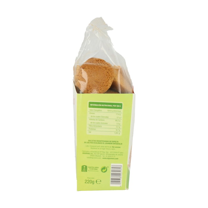 El Granero Integral Galletas Artesanas Espelta Bio 220grs (Pack 12u) inevitablemente delicioso