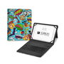SUBBLIM Funda con Teclado Keytab Pro BT Trendy Comic para Tablets de 9-11 Pulgadas, Bluetooth 5.2, Español