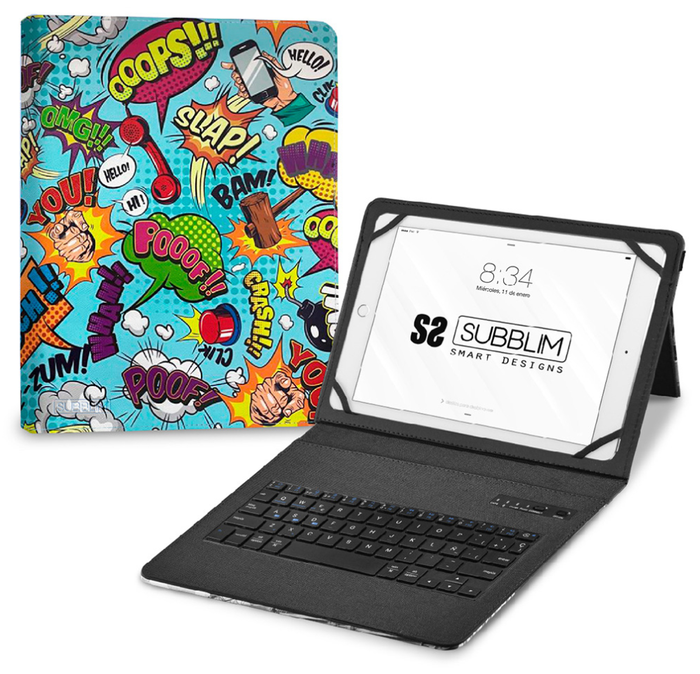 Subblim Funda con Teclado Keytab Pro BT Trendy Comic Multicolor