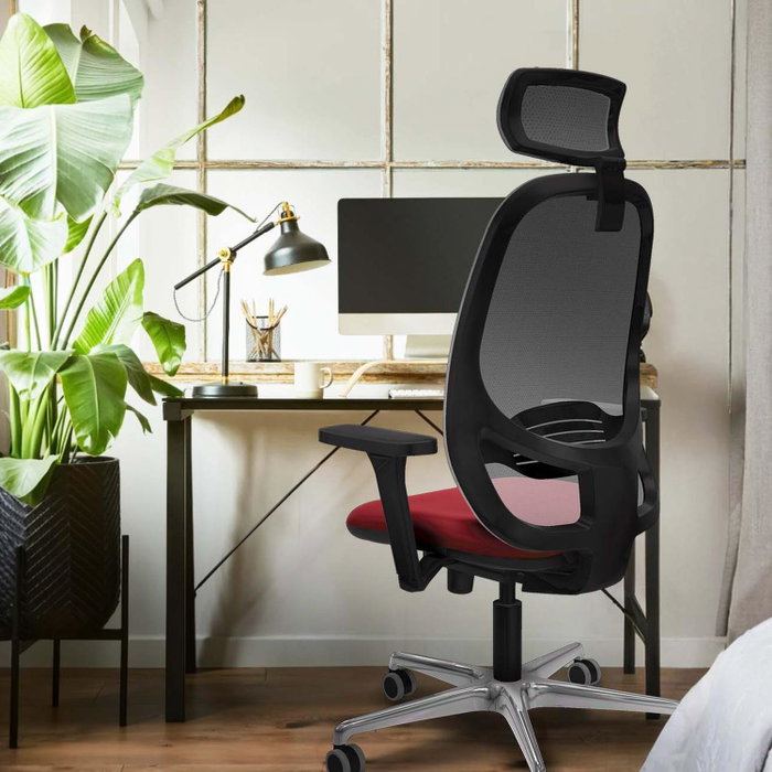 PIQUERAS Y CRESPO Silla de oficina Cilanco con mecanismo Sincro, Morado y Negro