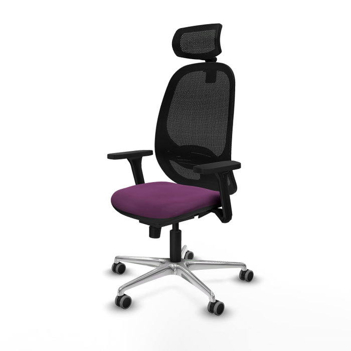 PIQUERAS Y CRESPO Silla de oficina Cilanco con mecanismo Sincro, Morado y Negro