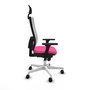 PIQUERAS Y CRESPO Silla de oficina Horna Rosa y Blanco con mecanismo Sincro