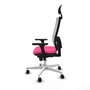 PIQUERAS Y CRESPO Silla de oficina Horna Rosa y Blanco con mecanismo Sincro