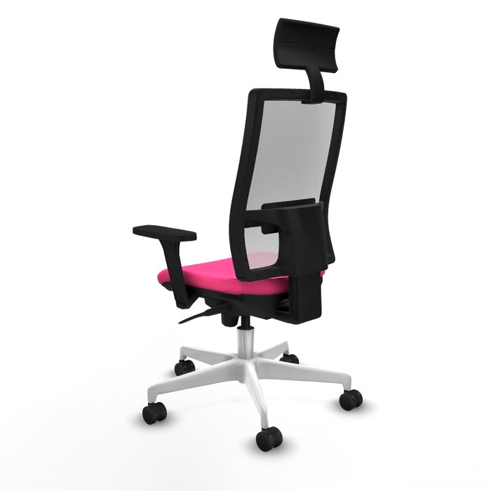 PIQUERAS Y CRESPO Silla de oficina Horna Rosa y Blanco con mecanismo Sincro PIQUERAS Y CRESPO Silla de oficina Horna Rosa y Blanco con mecanismo Sincro